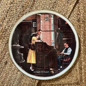 Norman Rockwell Wedding Plate 'The Marriage License,’ EUC.